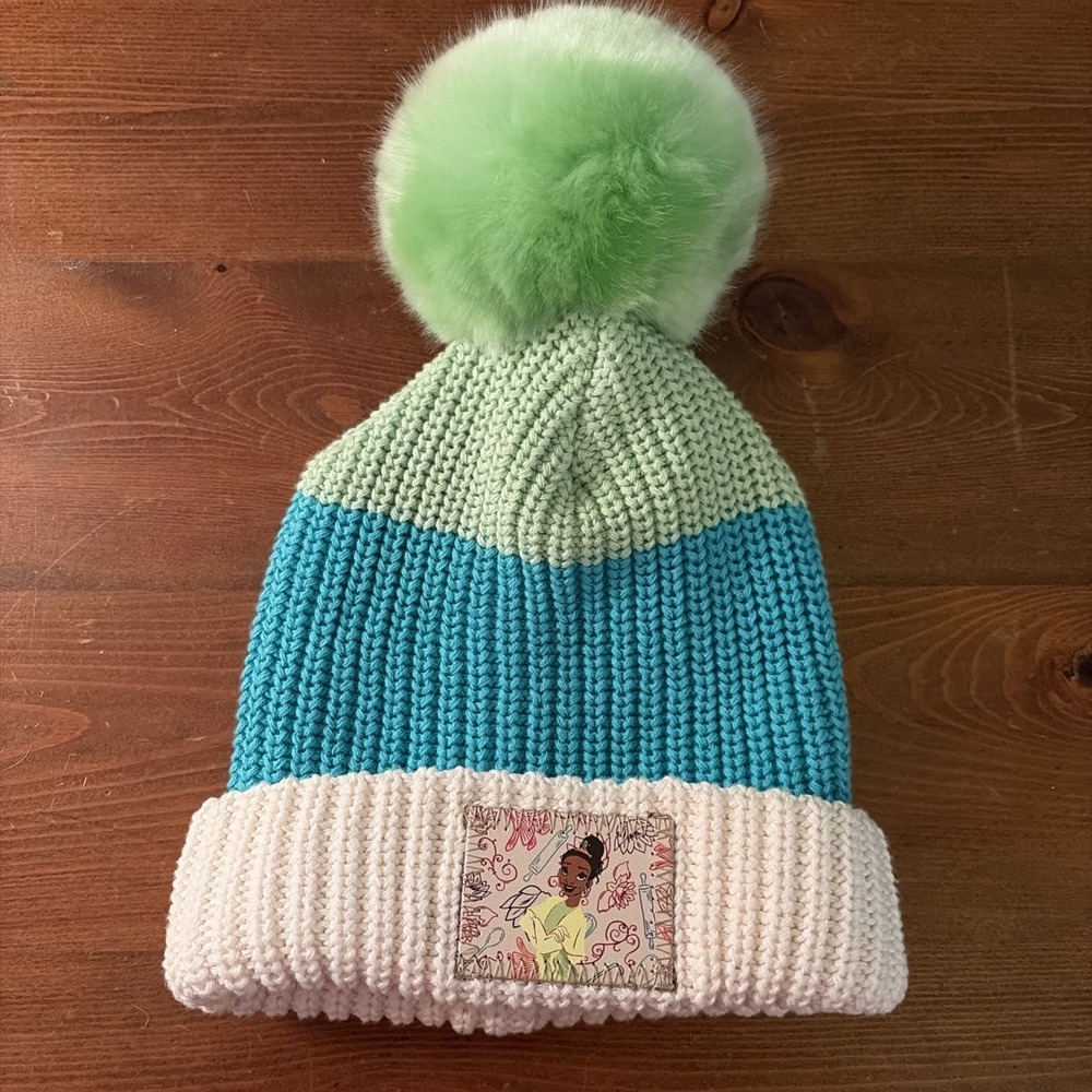 Disney Parks X Love Your Melon Princess Tiana Pom Pom Beanie Youth 6 - 14 NWT